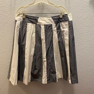 Boden striped white and gray A-line skirt size 12R